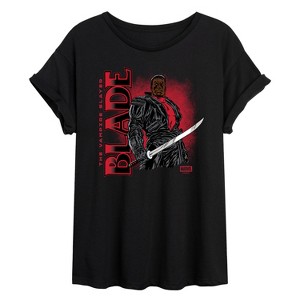 Women's - Marvel - Blade With Logo Oversized Graphic T-Shirt - 1 of 4
