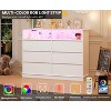 White Dresser for Bedroom, 6 Drawer Dresser with LED Lights and Charging Station, for Living Room, Hallway - 4 of 4
