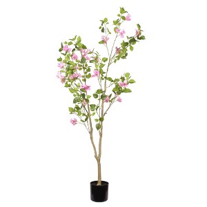 SEVABAL Artificial Trees, 5-Foot Artificial Bougainvillea Tree with Vibrant Flowers for Indoor Home and Office Decoration, Green, 39.37"*6.1"*60" - 1 of 4