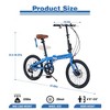 CAVINAS 20" City Folding Bike with Aluminum Frame,7-Speed Mountain Bicycle with Shimano Rear Derailleur for Garden & Outdoor,Blue - 2 of 4