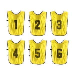Unique Bargains Team Sports Reversible Numbered Soccer Training Vest 6 Pcs - 1 of 4