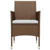 vidaXL 3 Piece Patio Dining Set with Cushions Brown and Black - 4 of 4