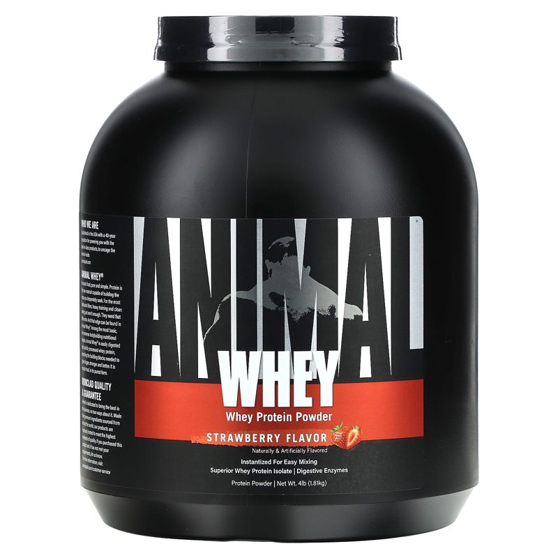Animal Whey Protein Powder, Strawberry, 4 lb (1.81 kg), 1 of 3
