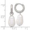 Chisel Stainless Steel Polished White Baroque Freshwater Cultured Pearl Dangle Hinged Hoop Earrings - 4 of 4