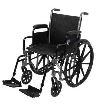McKesson Drive Wheelchair Standard Detachable Padded Desk Arms Composite Black 20 Inch 350 lbs.