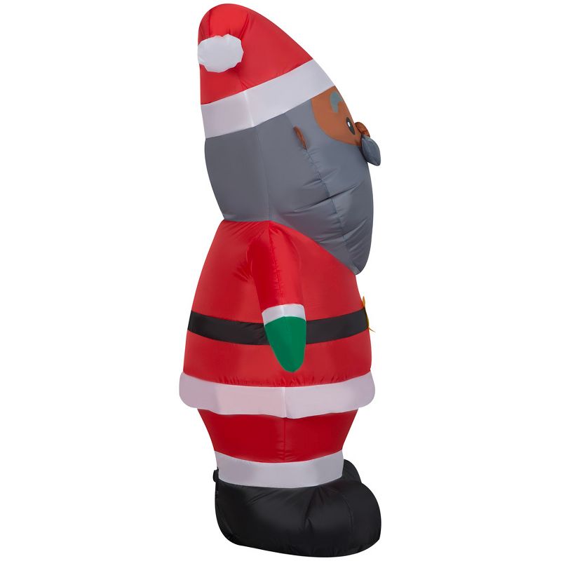 Gemmy Christmas Airblown Inflatable Santa, 4 ft Tall, Multi, 3 of 6