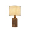 ALOADECOR 18''Farmhouse Traditional Natural Brown Solid Wood Base Table Lamp with Beige Fabric Shade for Bedroom Living Room - 3 of 4