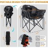Docred Oversized Heated Camping Chair, Patio Lounge Chairs with 3 Heat Levels, Portable Folding Heated Chair Round Moon Saucer Folding Lawn Chair - 4 of 4