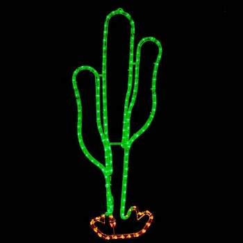Novelty Lights 29" Green Cactus LED Rope Light Motif