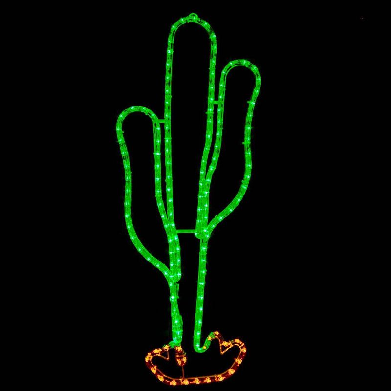 Novelty Lights 29" Green Cactus LED Rope Light Motif, 1 of 5