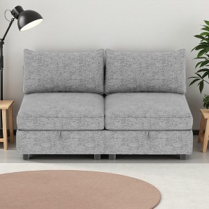 2-Seater Mid-Century Loveseat Sofa with Storage - 1 of 4