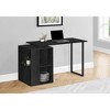 Vynxaria Modern 55" Black Laminate Computer Desk with Black Metal Frame Reversible Setup Storage Shelves for Home Office - 4 of 4
