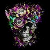 Men's Design By Humans Flowers of SKULL By jun_salazar216 T-Shirt - 2 of 2