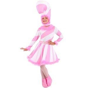 HalloweenCostumes.com Pink Candy Cane Dress Costume for Girls - 1 of 1