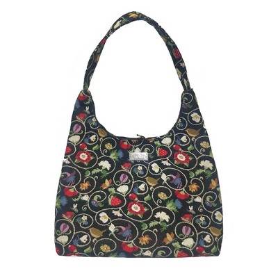 Signare USA Luxor Art Deco Black and White Hobo Shoulder Bag