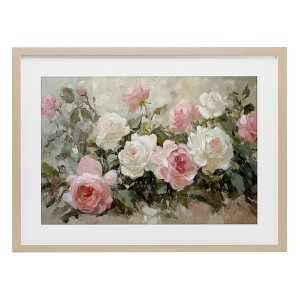 Stupell Industries Rose Bouquets Pink and White Framed Print Under Glass Art - 1 of 4