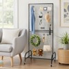 VEVOR 2 Packs Grid Wall Panels, 2.9 x 5.9 ft Wire Grid Panels Display Rack, Movable Art Display Shelf with Wheels and 10 Hooks, Black - 2 of 4