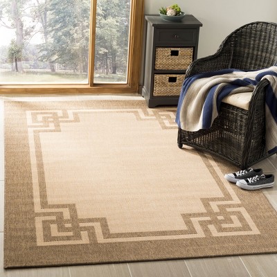 Beige and Dark Beige Tufted Handmade Rectangular Rug