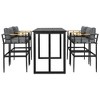 NicBex Outdoor Counter Height Dining Set,Set of 5,Iron Dininf Table&4 Barstools Acacia Armrest,Patio Conversation Set for Balcony&Backyard - 4 of 4