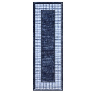 Washable Bordered Living Room Bedroom Rugs, Soft Non Slip Floor Carpet for Dining Room Kitchen, Stain Resistant Floor Cover for Home Office - 1 of 4