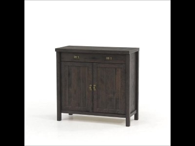 Coastal Cottage 36'' Coffee Oak Library Base with Adjustable Shelf