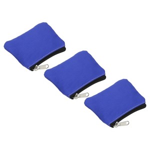 Unique Bargains Canvas Portable Change Coin Purse Pouch with Zipper 3 Pcs - 1 of 4