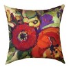 Manual Woodworkers & Weavers Artistic Red Flower Pillow – 18" Climaweave Indoor/Outdoor Accent - 2 of 3