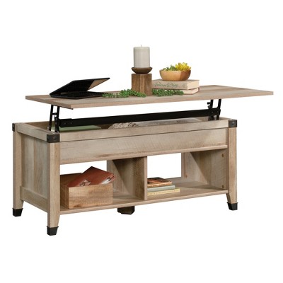 HTUTWOO Lift-top Coffee Table, Industrial Living Room Table With Hidden Compartment And Storage Shelf For Living Room Reception Room, Brown Finish