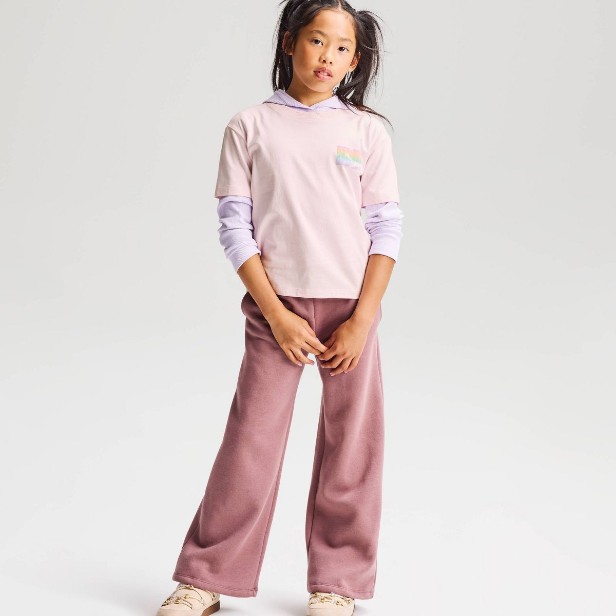 Girls' Short Sleeve Relaxed Fit 'Explore' Graphic T-Shirt - Cat & Jack™ Soft Pink