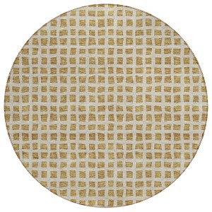 Gold And Beige Geometric Washable Indoor Outdoor Area Rug - 1 of 4
