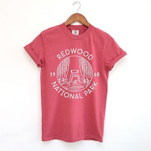 Simply Sage Market Women's Redwood National Park Short Sleeve Garment Dyed Tee - 1 of 4