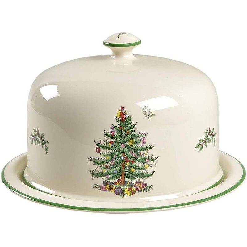 Spode Christmas Tree 2 Piece Serving Platter with Dome Set, 1 of 5