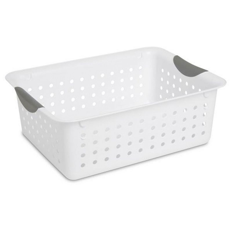 Sterilite Ultra Ventilated Open Top Plastic Storage Organizer Basket with Gray Contoured Carrying Handles, 2 of 7