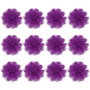 Unique Bargains Mesh Fabric Full Chiffon Flowers for DIY 12 Pcs - 1 of 4