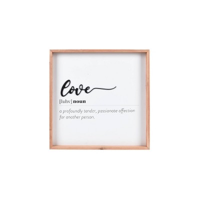 18" x 18" Love Reverse Box with Raised Word Wall Sign White - Prinz