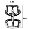 Slickblue IP Gun Black Stainless Steel Ring with Clear CZ Center Stone Women's Size 5-10 - 2 of 4