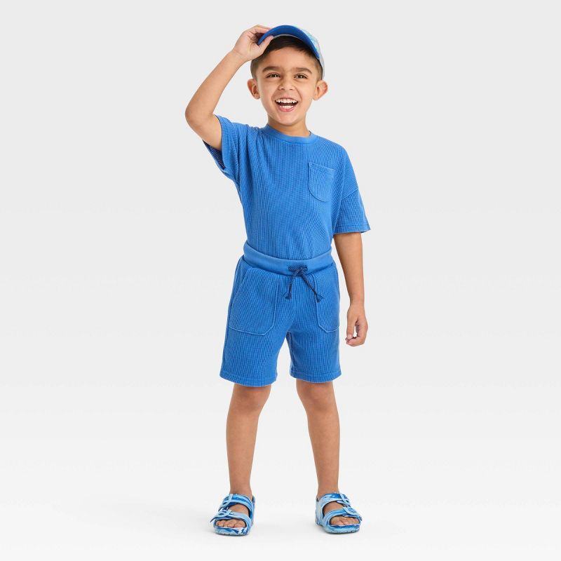 Toddler Boys&#39; Short Sleeve Thermal Top and Shorts Set - Cat &#38; Jack&#8482;, 4 of 5