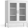 HDZNVF Metal Storage Office Cabinet with Mesh Doors, Steel Display Cabinet with Adjustable Shelves, White - 4 of 4