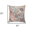 HomeRoots 20" X 20" Gray Adn Pink 100% Cotton Floral Zippered Pillow - 3 of 4