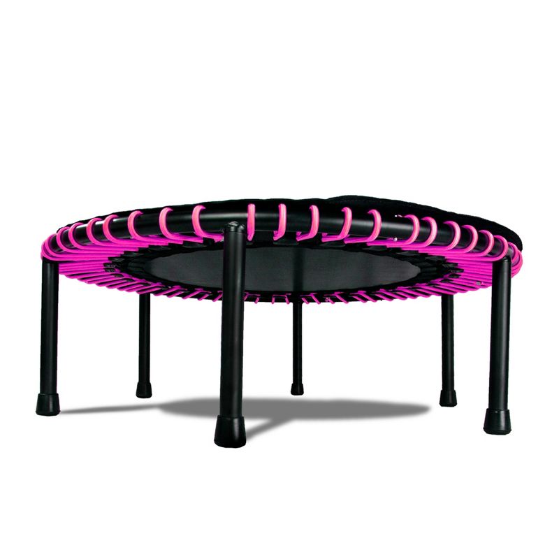 LEAPS & REBOUNDS 40" Round Mini Fitness Trampoline & Rebounder Indoor Home Gym Exercise Equipment Low Impact Workout for Adults, Pink, 3 of 8