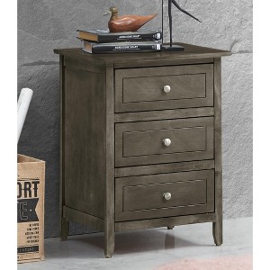 NicBex 3 Drawer Nightstand End Table,Wood Side Table with Round Knob Handles for Bedroom,Living Room,Bedside - 1 of 4