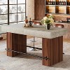 Tribesigns 63" Bar Table, Industrial Counter Height Pub Dining Table, Rectangular Home Bar Unit with Metal Footrest for Dining Room - 3 of 4