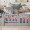 YONWAY Full Size Floor Bed for Kids with Fence and Door, Low Montessori, Bed Sturdy Slat Suppor, for Kids Boys Girls, no noise - 4 of 4