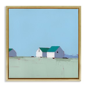 Stupell Industries Palmer Farm in Muted Blues Floating Frame Canvas Art - 1 of 4
