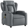 vidaXL Gray Faux Leather Massage Recliner Chair with Manual Recline, Cup Holders, USB Vibration Massage Function, and Padded Seating - 4 of 4