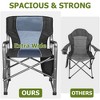 SUGIFT Extra-Wide Folding Camping Chair with Cooler Bag, Side Table & Padded Seat, 400 lbs Capacity - 3 of 4