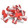 50 PCS Mini Red Heart Love Wooden Photo Paper Peg Pin Clothespin Craft Postcard Clips - 2 of 4