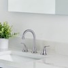 WOWOW 8 in. Widespread Double Handle Bathroom Faucet with Drain Kit Included in Brushed Nickel - 2 of 4