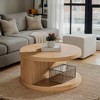 Hommoo 2-Tier Round Coffee Table Light Brown - 4 of 4
