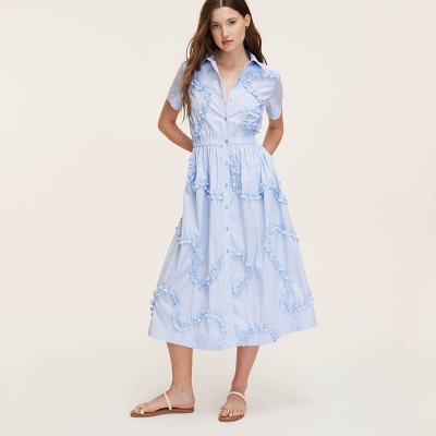 Women's Ribbon Short Sleeve Midi Shirtdress - kate spade new york x Target Blue/White